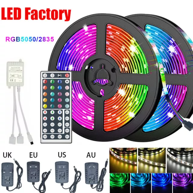 16FT 300 LED Strip Light 3528 5050 5630 SMD RGB White Flexible Waterproof DC 12V