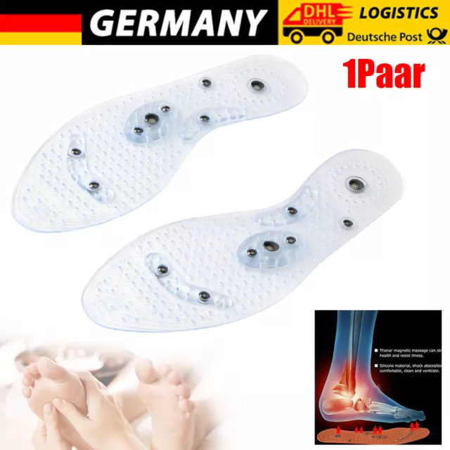 Magnetische Einlegesohlen Arbeitsschuhe Sport Schuh Einlagen Akupressur Massage