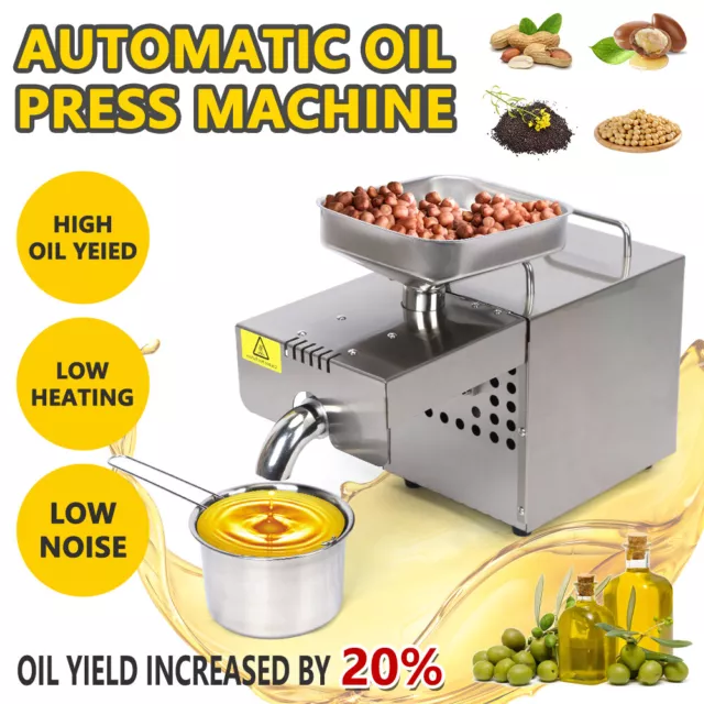 Commercial Oil Press Machine Oil Extractor Hot Cold Press Machine Stainless 220V