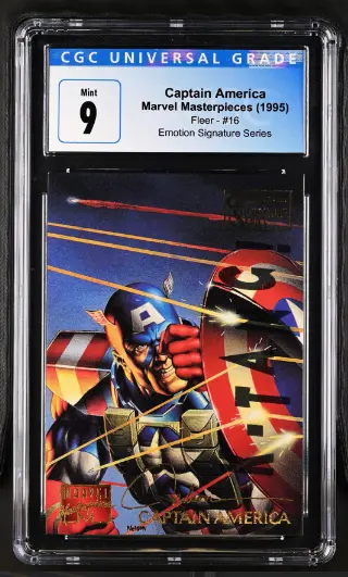 1995 Marvel Masterpieces "E-motion" Captain America #16, CGC Graded 9 Mint
