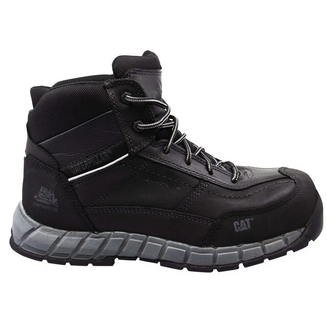 CATERPILLAR CAT STREAMLINE Mid Black Leather Composite Toe Mens Boots