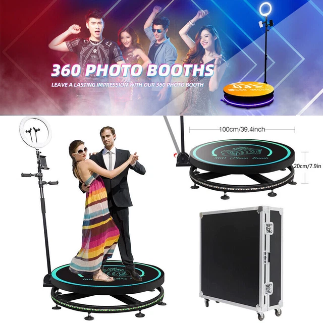 360 Photo Booth Machine for Parties Wedding Automatic Spinner Slow Motion Booth