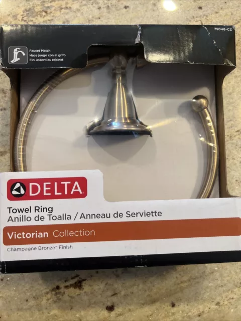 Delta 75046 Aged Pewter Finish Victorian Towel Ring. New In Box. GJL