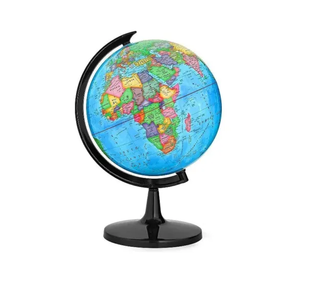 13'' World Globe Rotating World Map Desktop Earth Geography w/ Stand