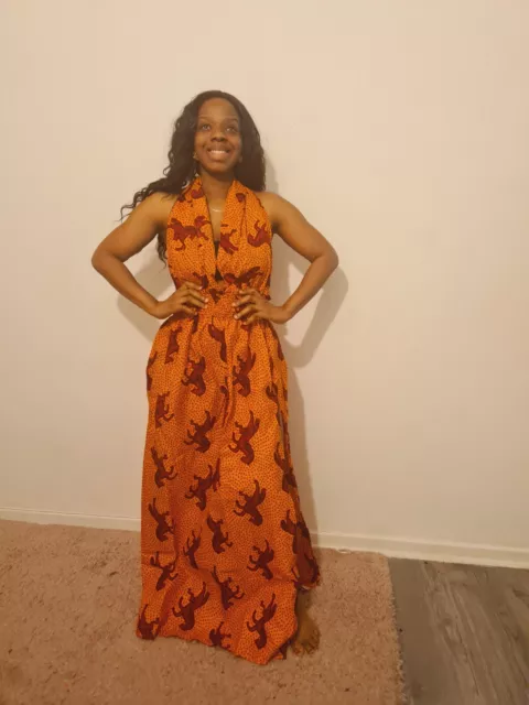 Ankara dress, african dress, ankara Infinity print maxi dress size 8 10 12 14 16 3