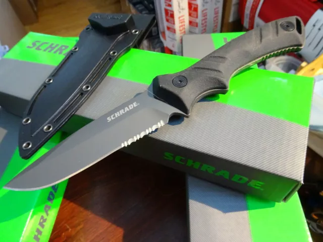 SCHRADE EXTREME SURVIVAL KNIFE 9.75" OVERALL 5" 8Cr13MoV STAINLESS SERATED BLAD