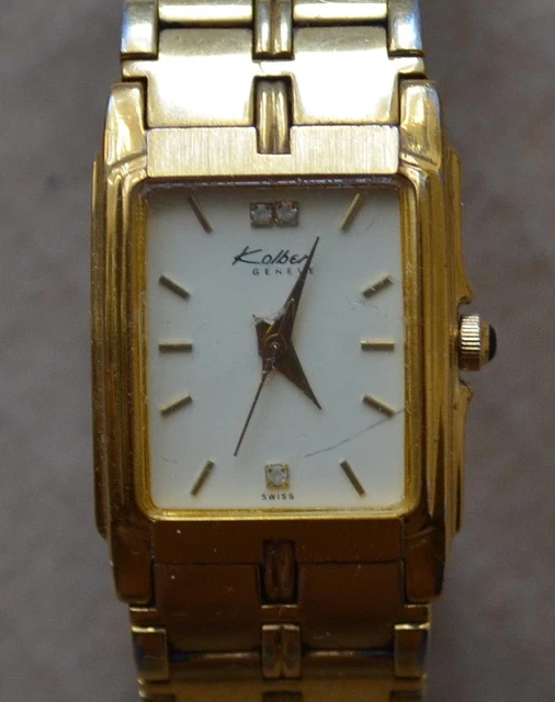 KOLBER GENEVE SWISS Watches ladies 18k Gold 585 prove 3 diamonds electroplated 169.99 PicClick