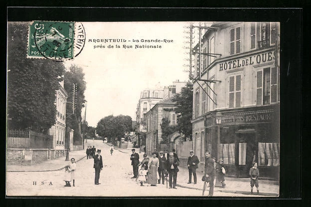 CPA Argenteuil, La Grande-Rue pres de la Rue Nationale 1908