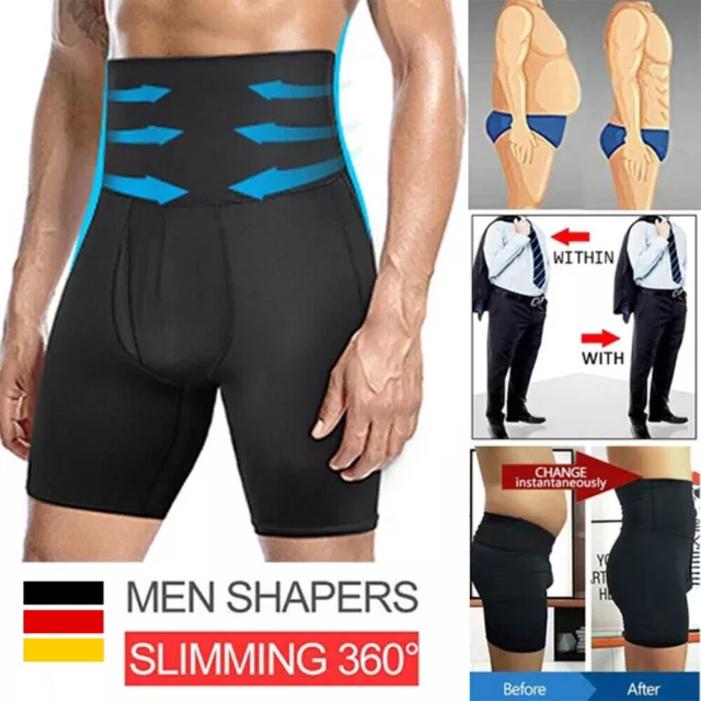 Herren Semaless Schlank Bauchweg Hosen Mieder Unterhose Body Shaper Korsett Kurz