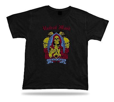 Tshirt Tee Shirt Birthday Gift Idea Undead Monk Prayer Death Skull Emblam Retro