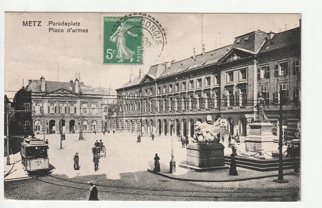 METZ - Moselle - CPA 57 - trams - tram place d' Armes