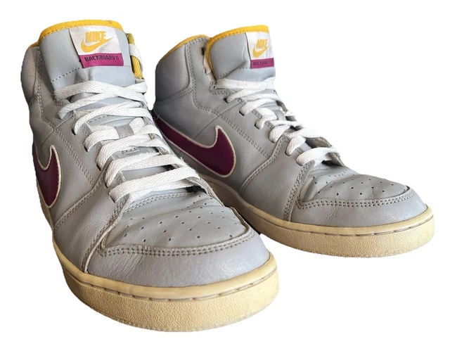NIKE BACKBOARD II 2 Mid Leather Trainers Kids Black Pink  display picture 1