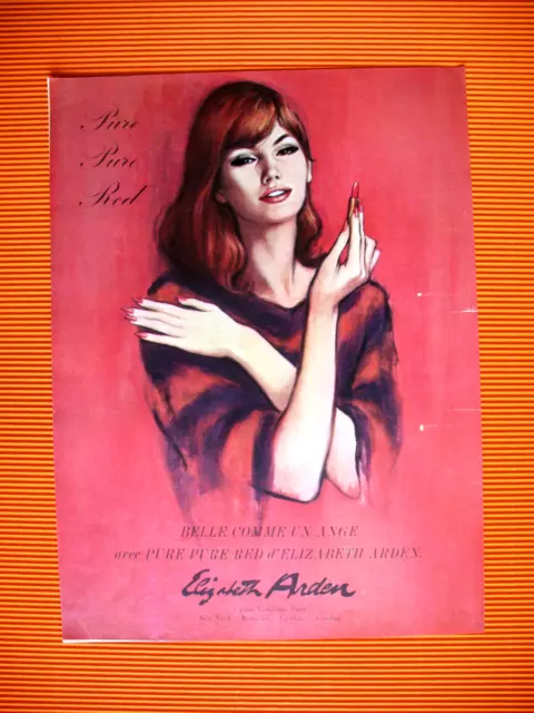 Publicite De Presse Elizabeth Arden Rouge A Levres Vernis A Ongles Ad 1966