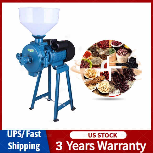 Electric Grinder Mill Machine Grain Corn Wheat Animal Feed Flour Cereal Grinding