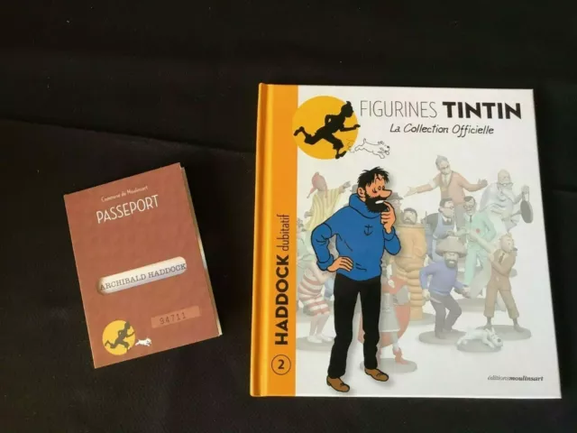 TINTIN Figurines Collection Officielle Album N° 2 HADDOCK + passeport - TBE