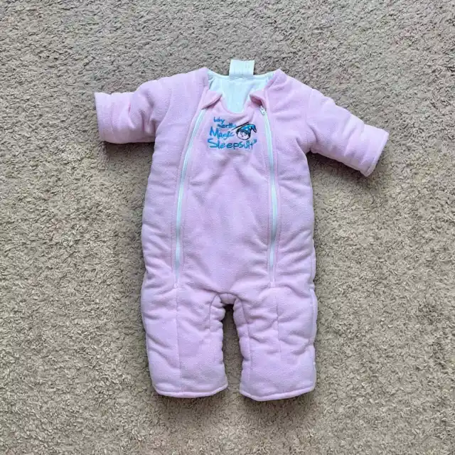 Baby Merlin's Magic Sleepsuit Pink Fleece Size Large 6-9 Months