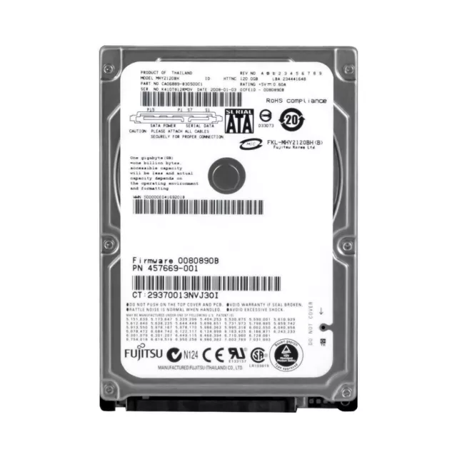 Fujitsu MHY2120BH 120GB HDD 2.5" SATA Laptop Hard Drive