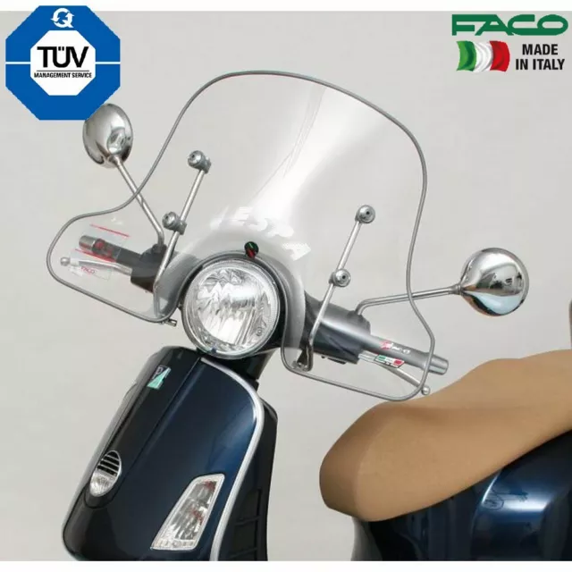 Faco 22362 Parabrezza E Aste Omologato Tuv Vespa Gts Super Abs 125 2008 2016