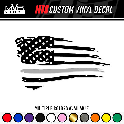 Correctional Officer Distressed American Flag Vinyl Decal Support Thin Gray Line