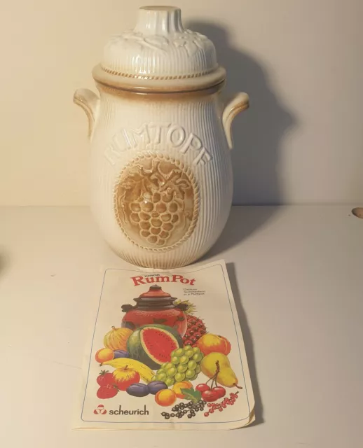 Vintage Mid Century Rumtopf Fruit & Rum Jar West Germany 801-28 Cream