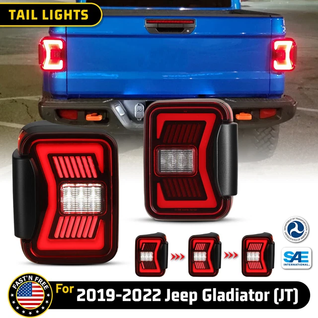 BLACK RED LED Tail Lights for Jeep Gladiator 20192023 JT Sequential