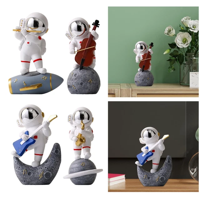 Astronaut Statue Sculpture Cake Topper Resin Spaceman Ornament for Home Office