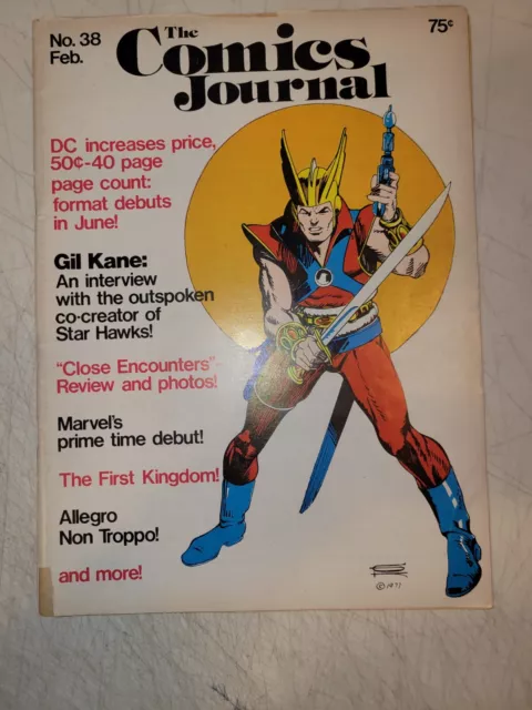 COMICS JOURNAL #38 --- GIL KANE INTERVIEW! Fantagraphics! 1978! G/VG