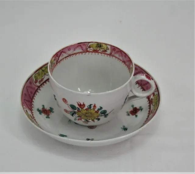 Antique 1860s Porcelain Tea Cup & Saucer  Floral Design - Thames Hospice