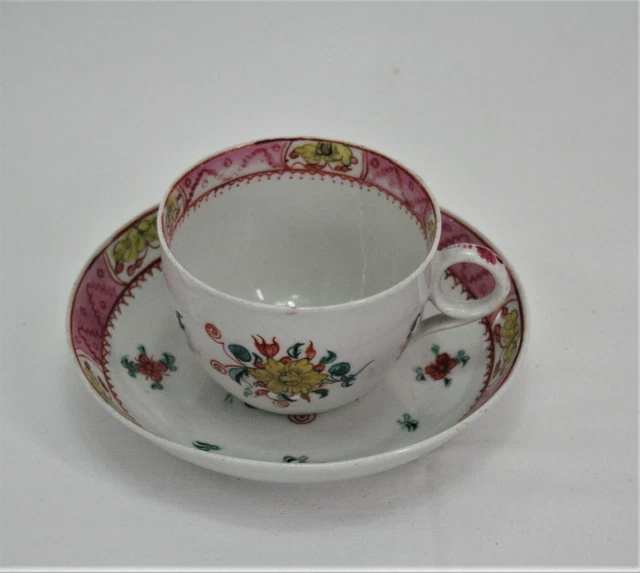 Antique 1860s Porcelain Tea Cup & Saucer  Floral Design - Thames Hospice