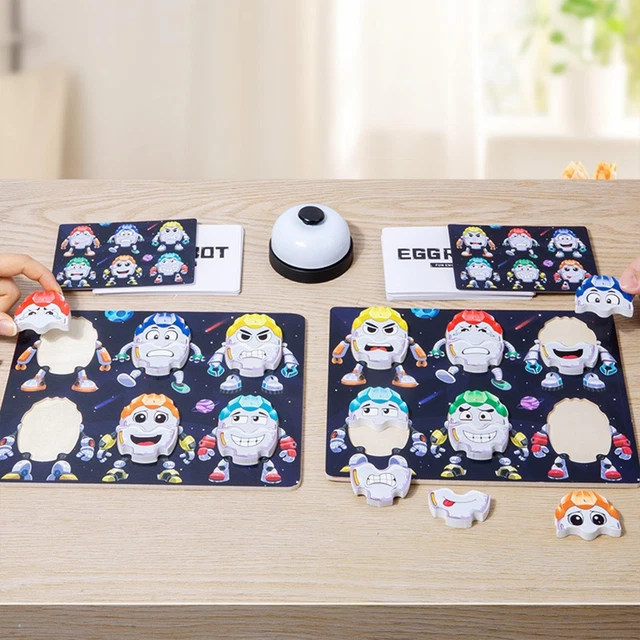 Face Changing Eggs Wooden Kids and Adults Expression Matching Block Puzzles