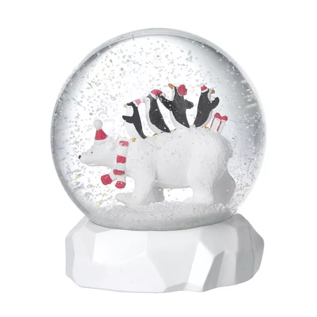 Heaven Sends Penguins on Polar Bear Christmas Snow Globe Novelty Home Decoration