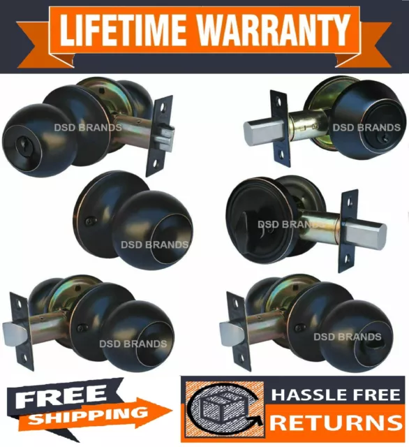 Constructor Oil Rubbed Bronze Entry Privacy Passage Dummy Door Lock Knob Set