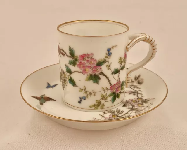 Charles Field Haviland Limoges Demitasse Cup & Saucer, Strap Handle