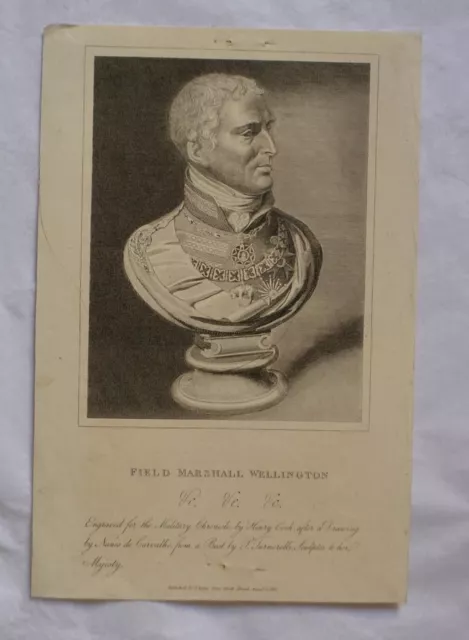 Gravure XIXème - Buste d'Arthur Wellesley Duc de Wellington - 1813