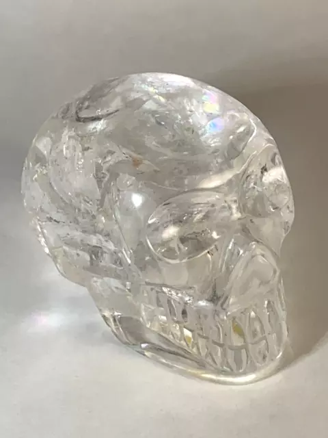 Natural Quartz Skull Carved Crystal 14 ounces almost 400 grams 3"D x 2"W x 2½"H 2