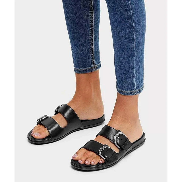FitFlop Gracie Womens Size 9 Black Casual Slipper Flip Flop Slides Sandals