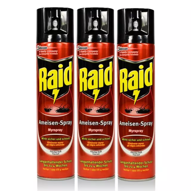 3x Raid Ameisen-Sprayl 400 ml - Wirkt sicher und schnell