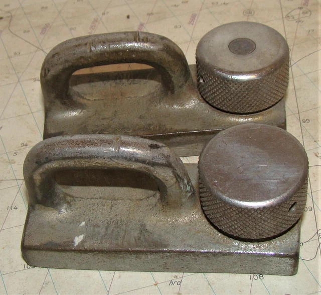 Pair Vintage Chromed Bronze Genoa Lead Cars for 1" T-Track