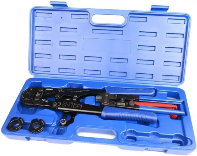 PEX Crimper Copper Pipe Crimping Tool Kit Tubing Cutter 3/8'', 1/2'', 3/4'', 1''