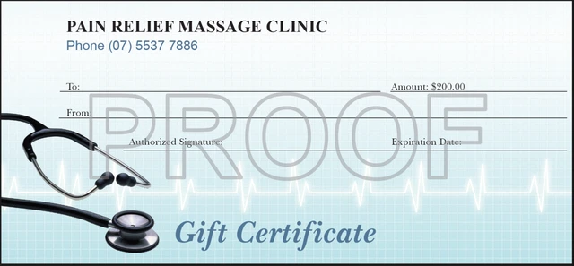 Gift Certificate Voucher For Pain Relief Massage Clinic Gold Coast QLD Australia