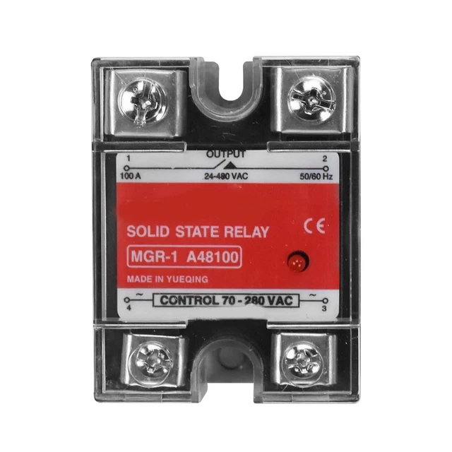 Aexit Relè A Stato Solido SSR-50DA Con Dissipatore - Ingresso DC 3-32V Uscita AC 24-480V 50A - 2