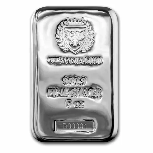 5 oz Silver Bar - Germania Mint (Serialized)