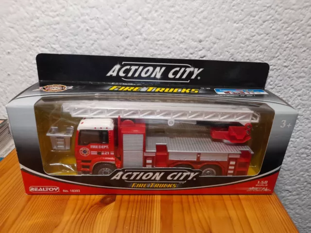 Camion de pompiers à friction die cast Action city fire trucks 1/50 scale