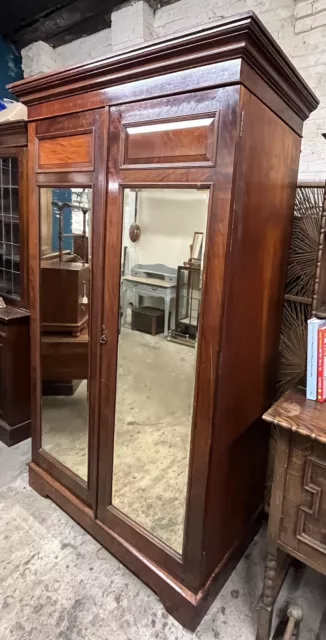 Edwardian Mahogany Double Mirrored Wardrobe