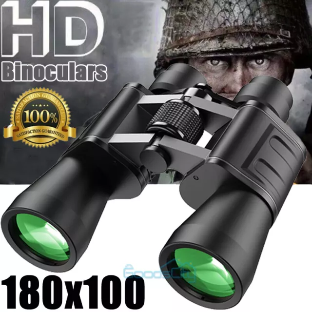 180x100 High Power Military Binoculars Day/Night Vision Waterproof Hunting +Case 3