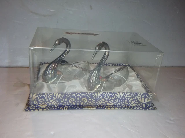 Statue en verre de deux cygnes stylisés (Neuf (Voir description)) à
