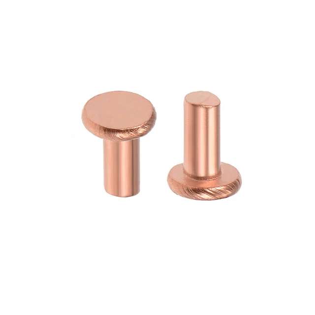 100Pcs 5/64" x5/32" Tête plate Cuivre Rivets solides attaches