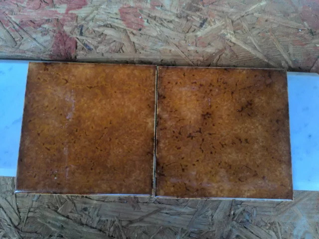 2 pcs Ceramic Tile 703 Renaissance Copper American Olean 4 1/4" square  USA