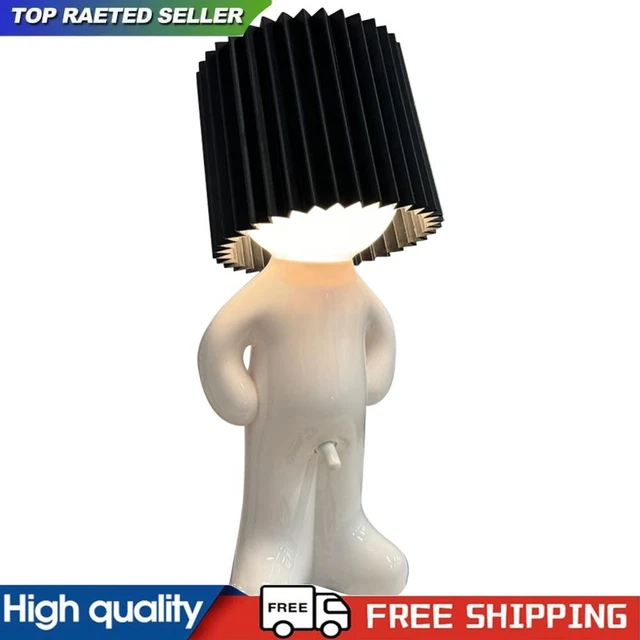 Little Shy Man Lamp – Funny Creative Table Lamp With Switch, White Elephant Gag Gift, Night Light For Bedroom (Pink)