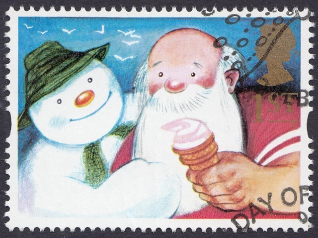 Father Christmas & The Snowman  illustrated on 1993  fine used  stamp